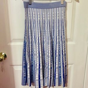 Banana Republic | Knitted Blue Striped Midi Skirt | XS